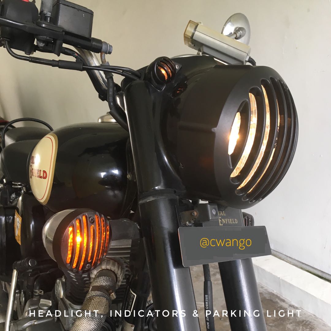 royal enfield headlight grill set
