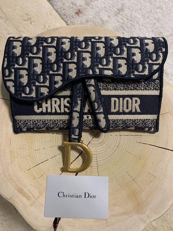 Blue saddle dior oblique pochette outlet