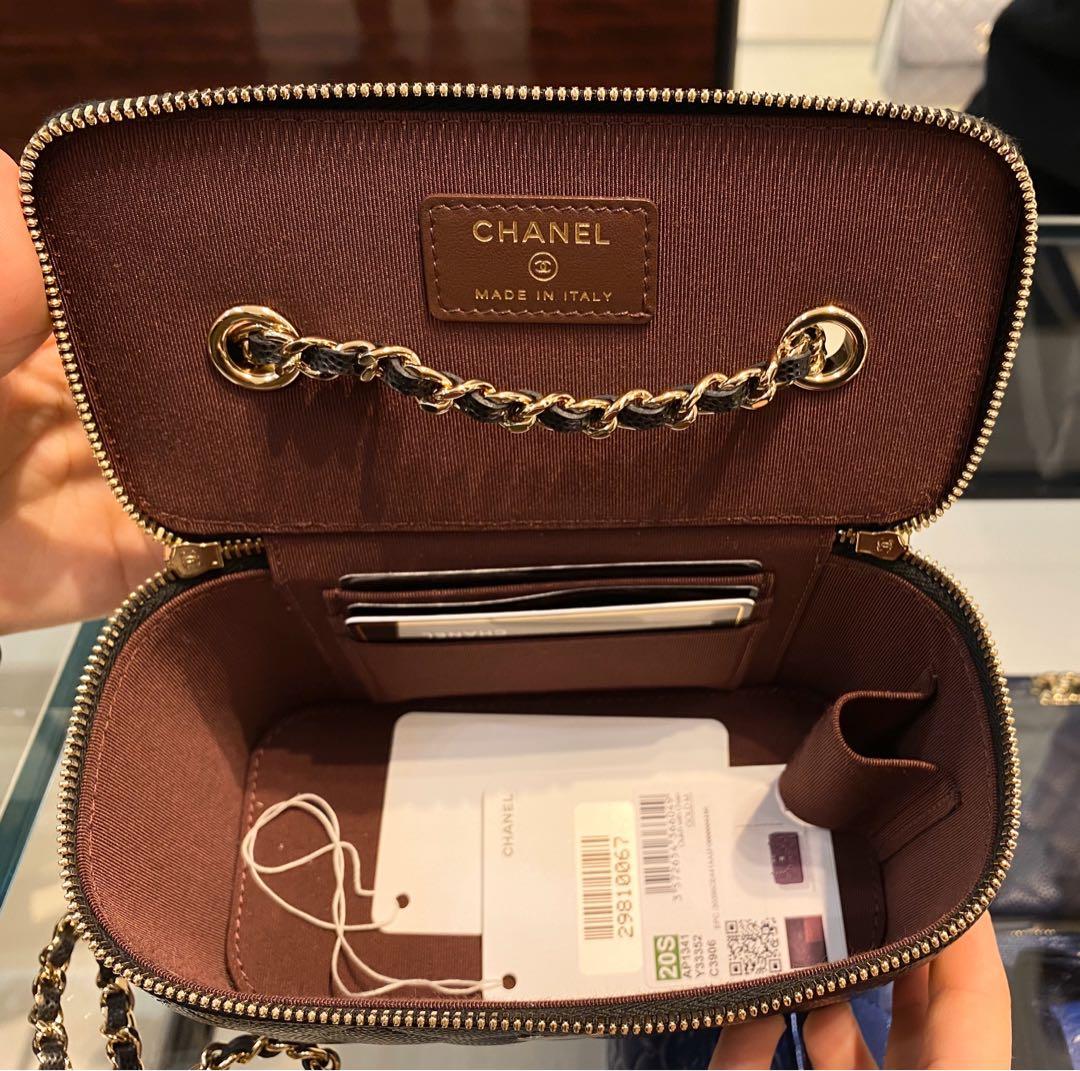 CHANEL Vanity Sling Bag in Black Caviar Leather 100% AUTHENTIC+