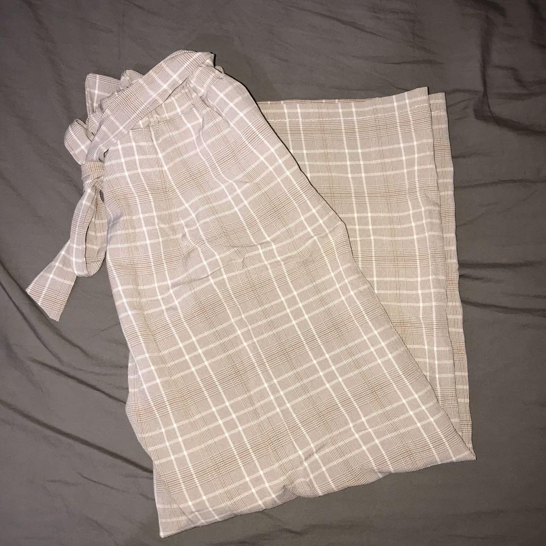 flowy plaid pants