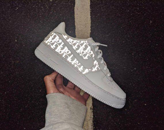 custom air force 1 s reflective htv design Men s Fashion