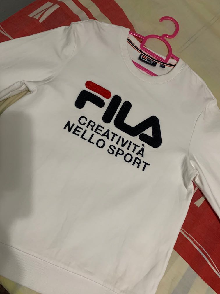 White long sleeve best sale fila top