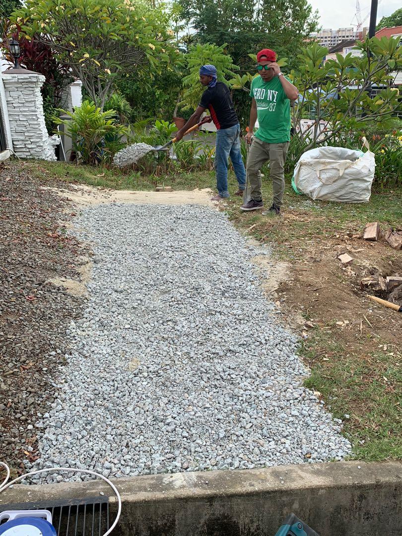 Ground Leveling (Category: Everything Else) located in Singapore. Submitted by eventnlandscape (Listing ID 281112563, Image 2). Description: PM us now for your landscaping yards. Price varies based on size, materials and quantity. Picture shows ground leveling works done at Jalan Kayu to create a parking lot for home owners car. 🤗.