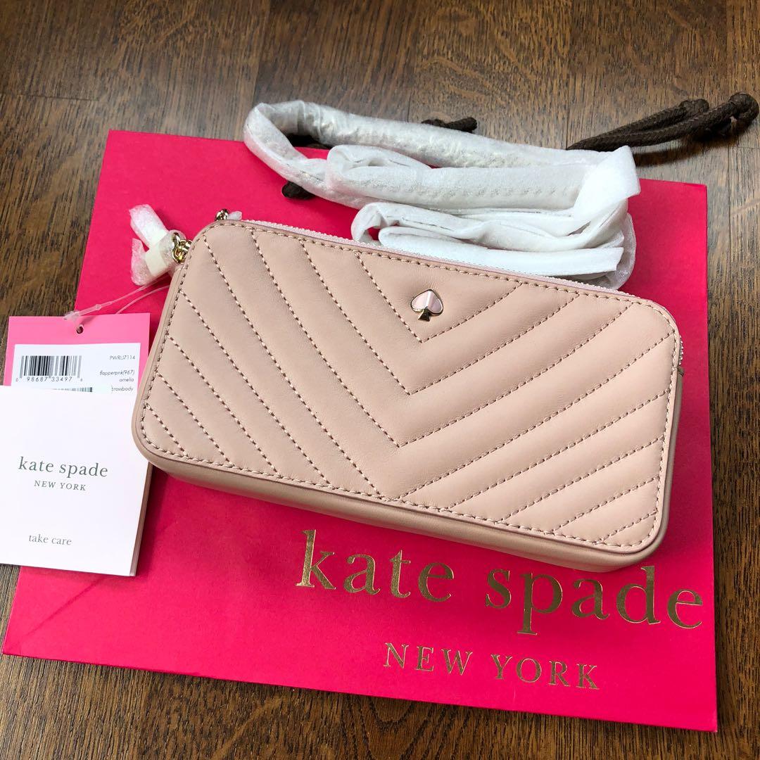 SOLD INSTOCK Kate Spade Amelia Double Zip Mini Crossbody Slingbag Bag Detachable Clutch Flapper Pink Light Pink Blush Nude
