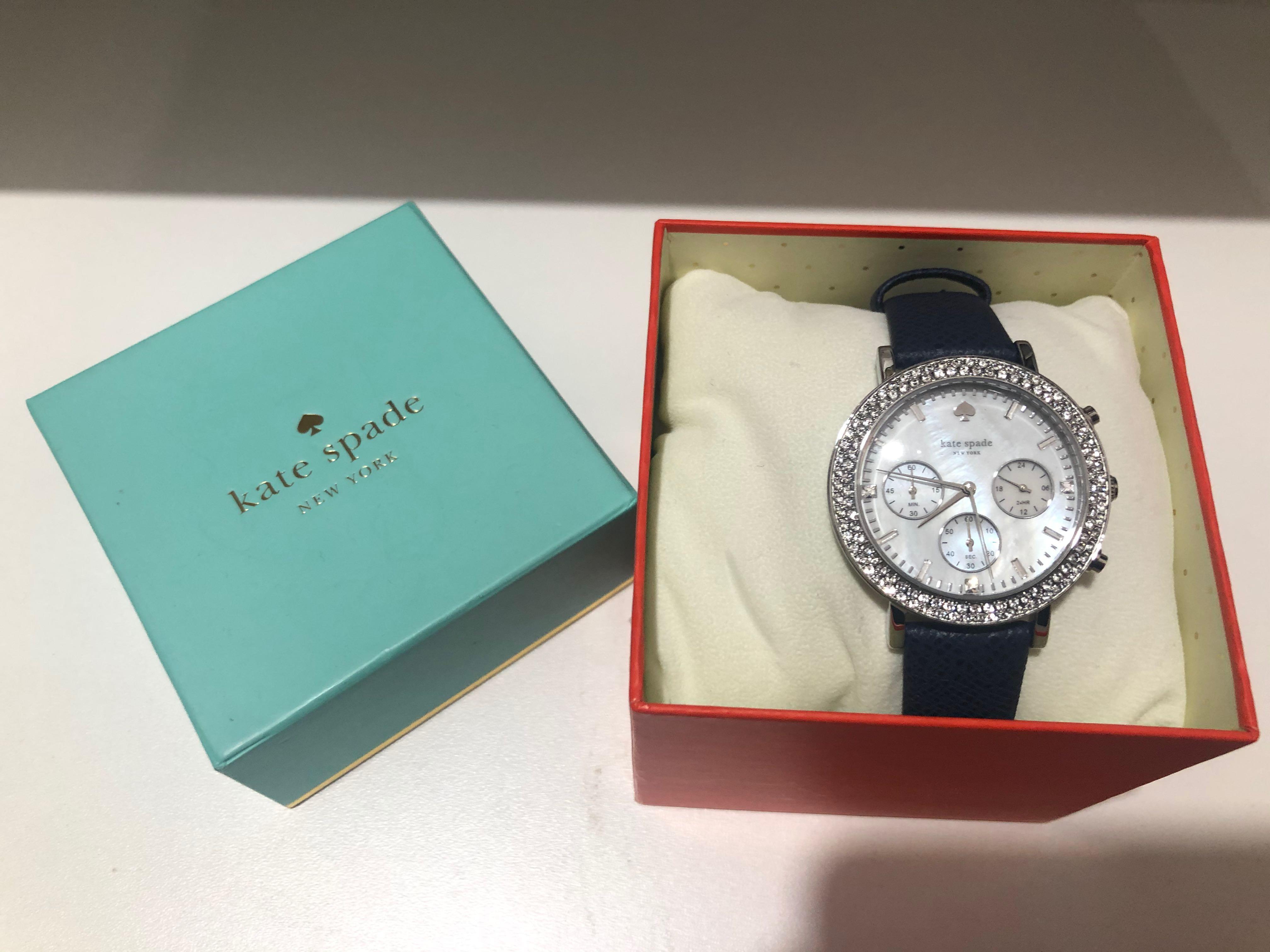 Kate Spade Watch Live Colorfully in Navy Silver Women s Fashion Accessories on Carousell