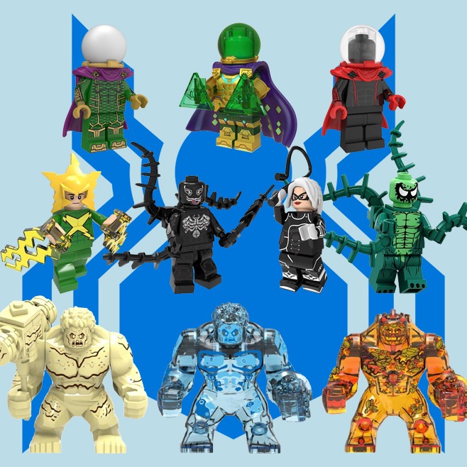 Lego Like Marvel Spider Man Villains Mysterio Electro Black Cat
