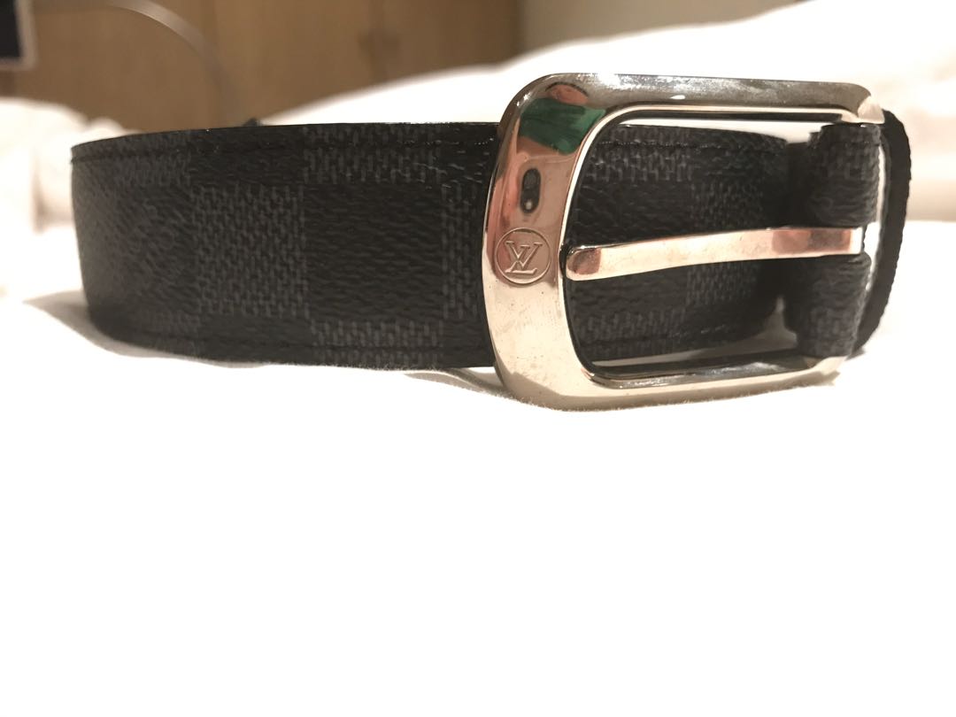 Louis Vuitton Damier Graphite 40mm LV Initiales Belt 95 38