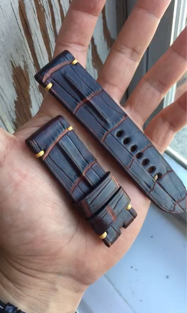 Alligator skin watch best sale strap