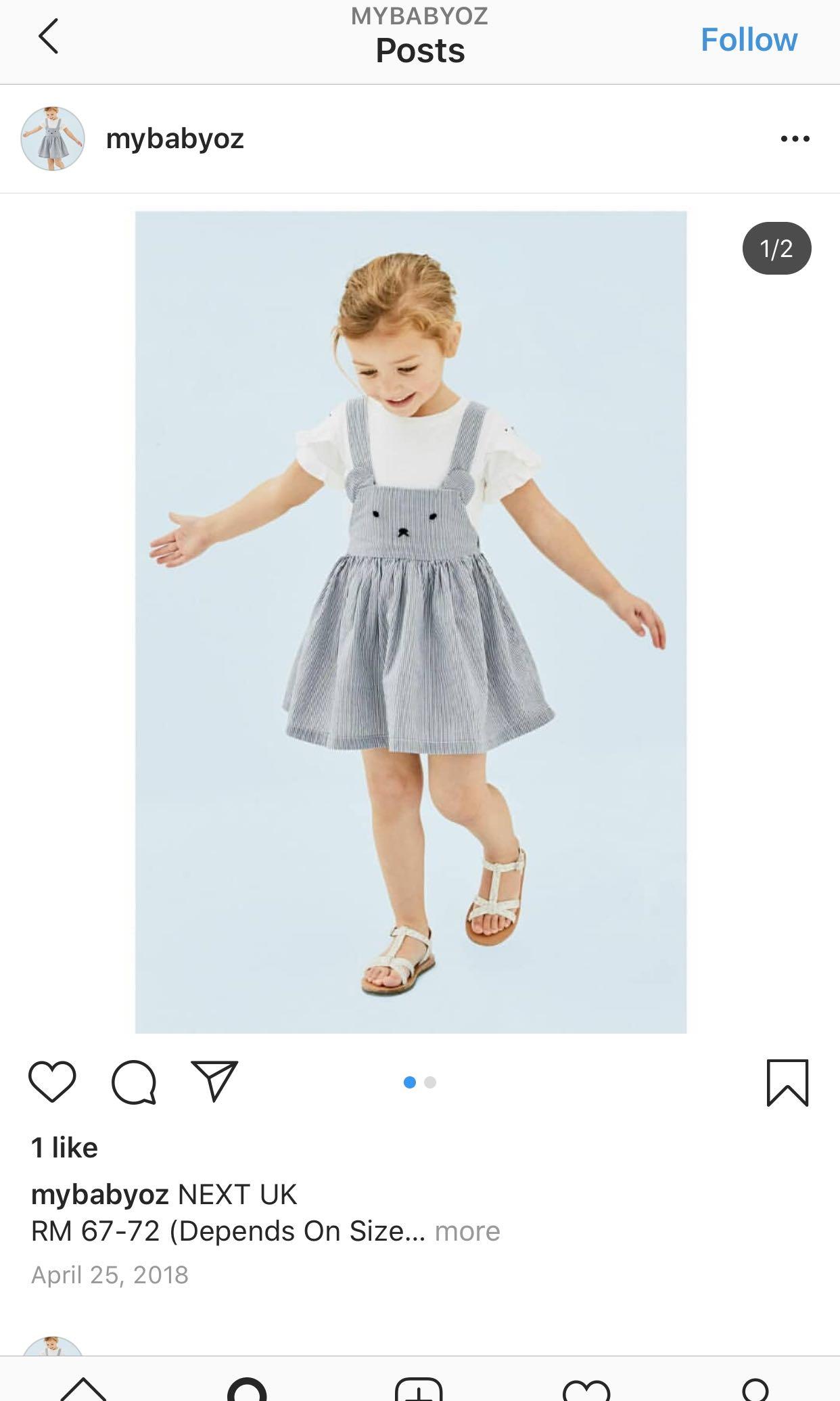 next baby girl pinafore dress