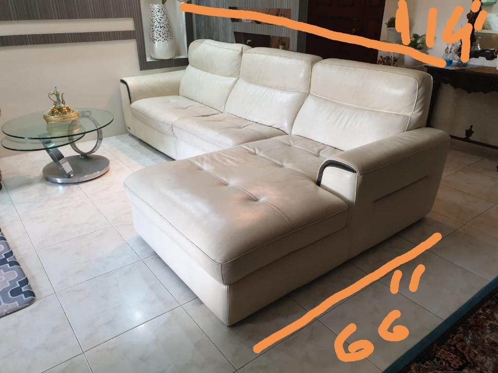 Off White Leather Sofa Furniture Sofas On Carousell