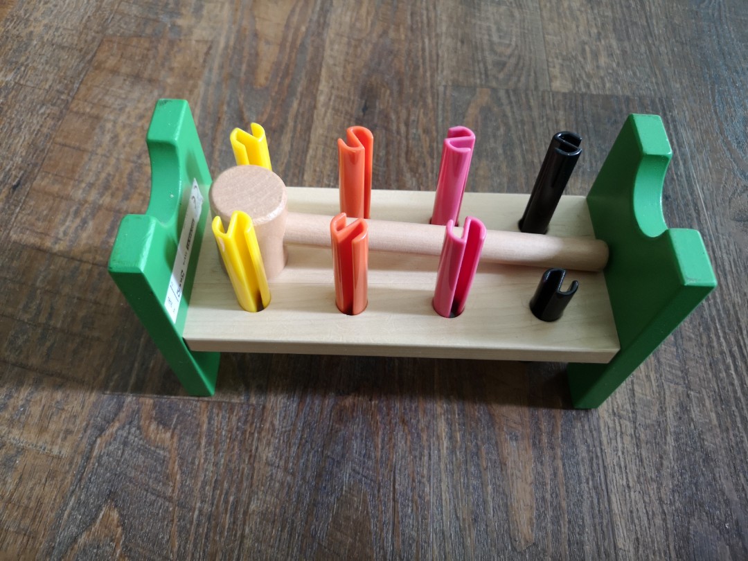Wooden Toys IKEA MULA hammering vlock, Babies & Kids, Baby Nursery