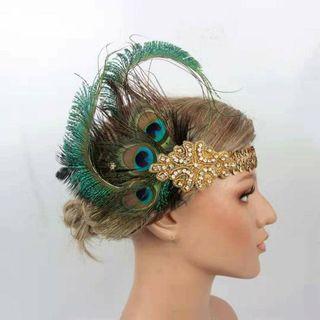Great Gatsby Peacock Feather Headband