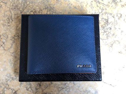 Prada Orange Saffiano Leather Bi-fold Wallet for Men