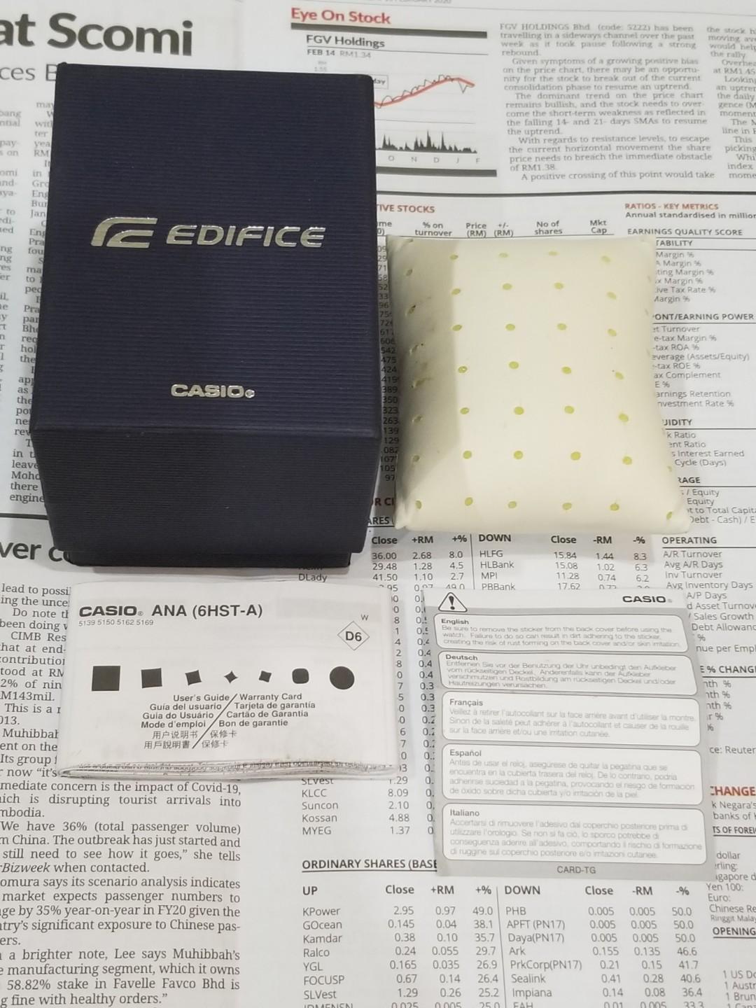 Edifice watch box on sale