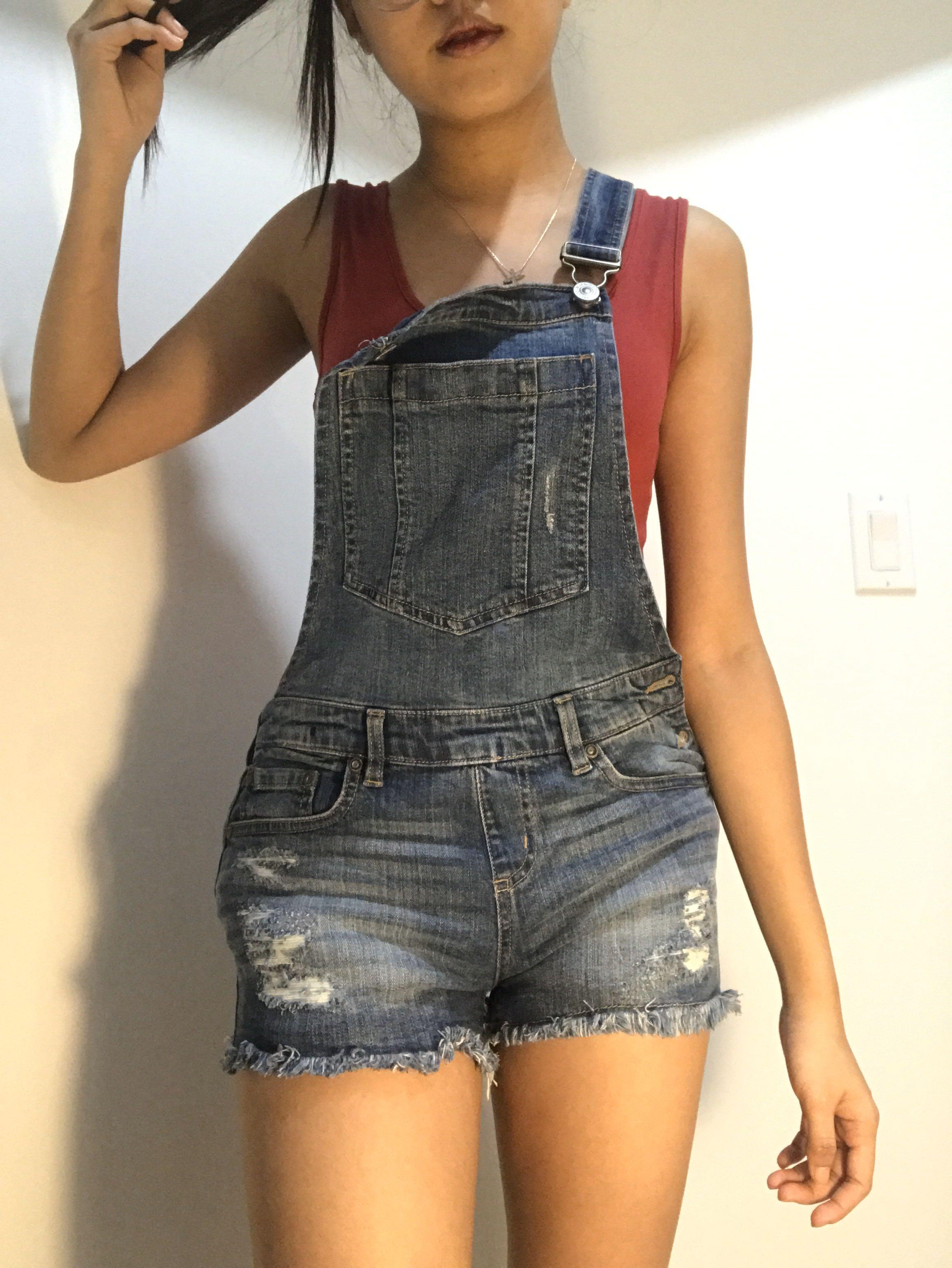 Black jean sale short overalls