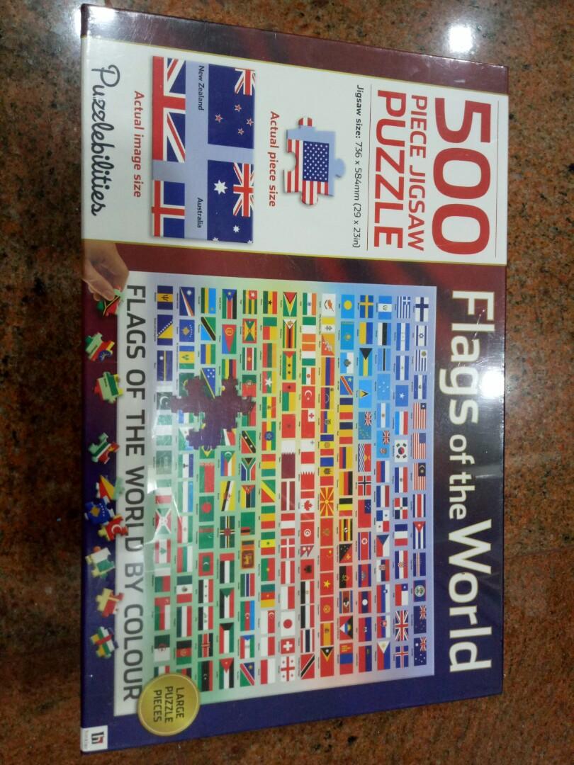 Flags of the world Jigsaw puzzel, Hobbies & Toys, Toys & Games on Carousell