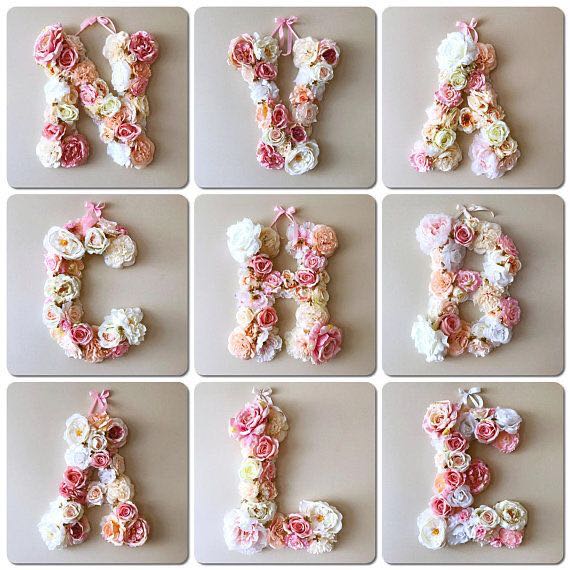 Flower Letter Standee Floral Letters, Hobbies & Toys, Stationary