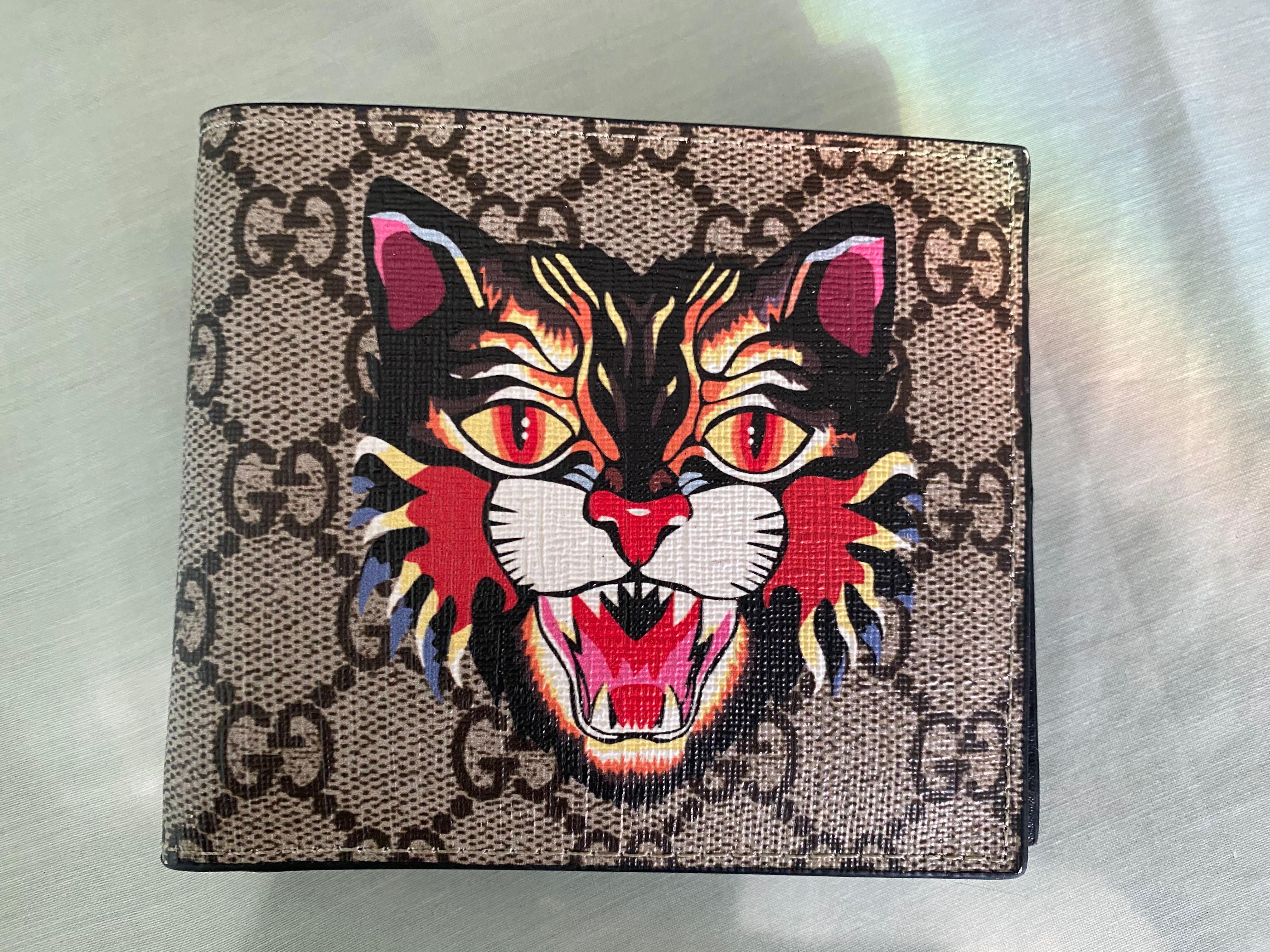 angry cat gucci wallet