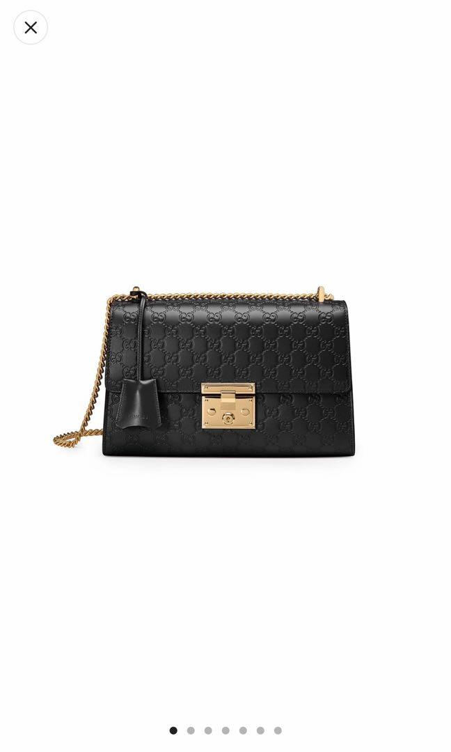 Gucci medium padlock signature leather shoulder bag outlet