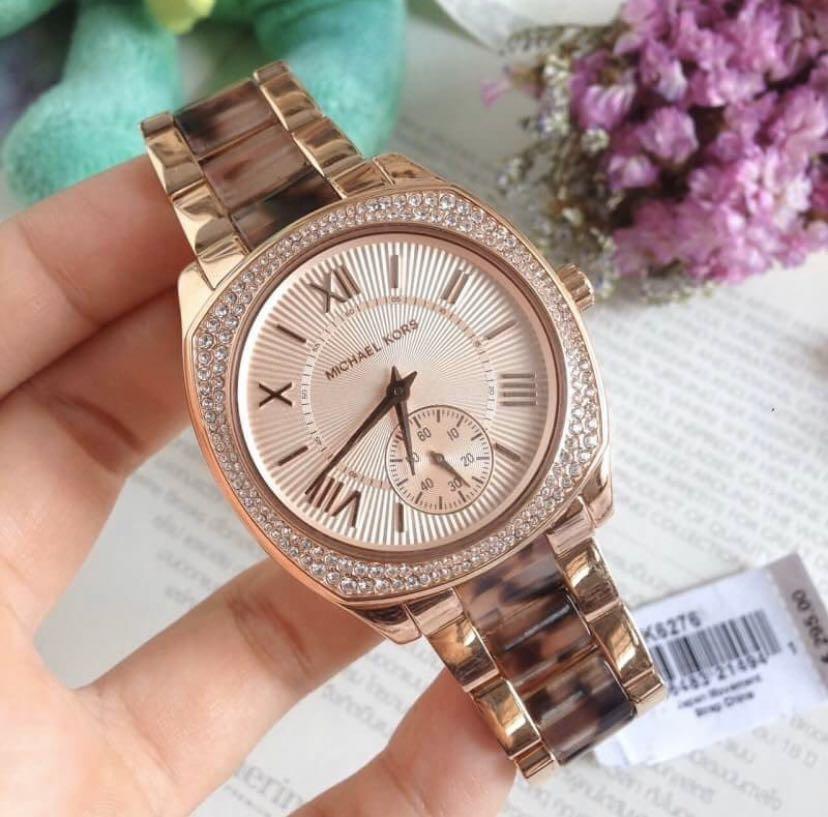 Michael Kors Bryn Rose Gold Tone Dial Two Tone Watch MK6276