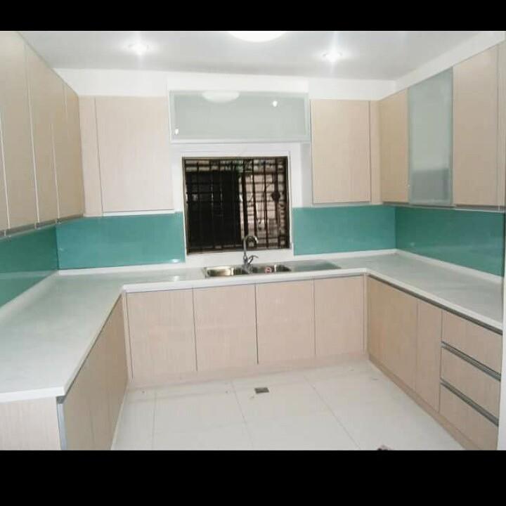 Modular Kitchen Cabinets Solid Surface Synthetic Granite ...