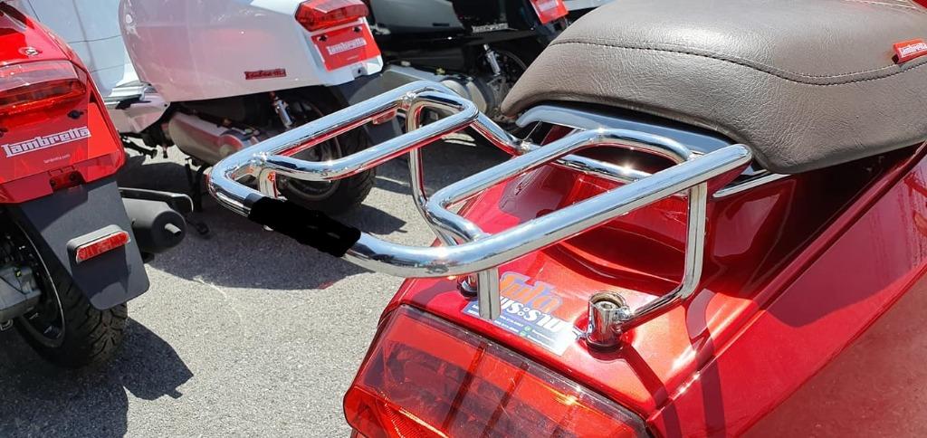 Moto Power Singapore Lambretta V200 Special Strong Heavy Duty Top Rack Silver Ready Stock Promo Do Not Pm Kindly Call Us Kindly Follow Us Motorcycles Motorcycle Accessories On Carousell