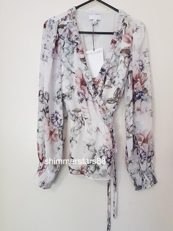 New Witchery Floral Wrap Blouse Top Rrp 129 95 Women S Fashion Clothes On Carousell