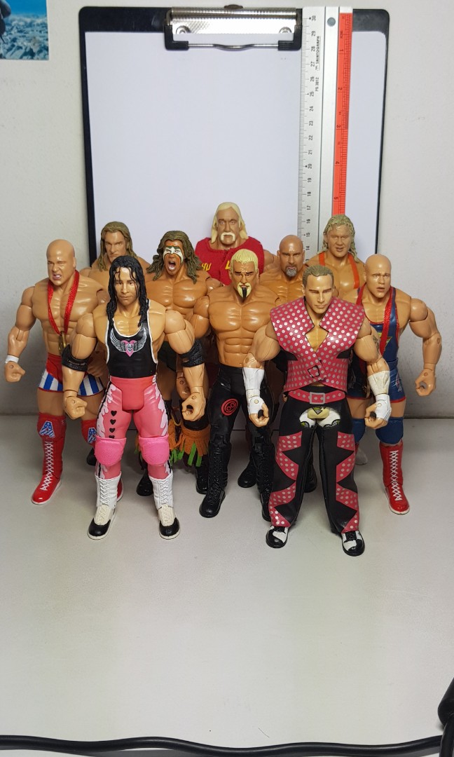 Set of 10 wwe wcw Jakks Pacific wrestling action figures Hobbies