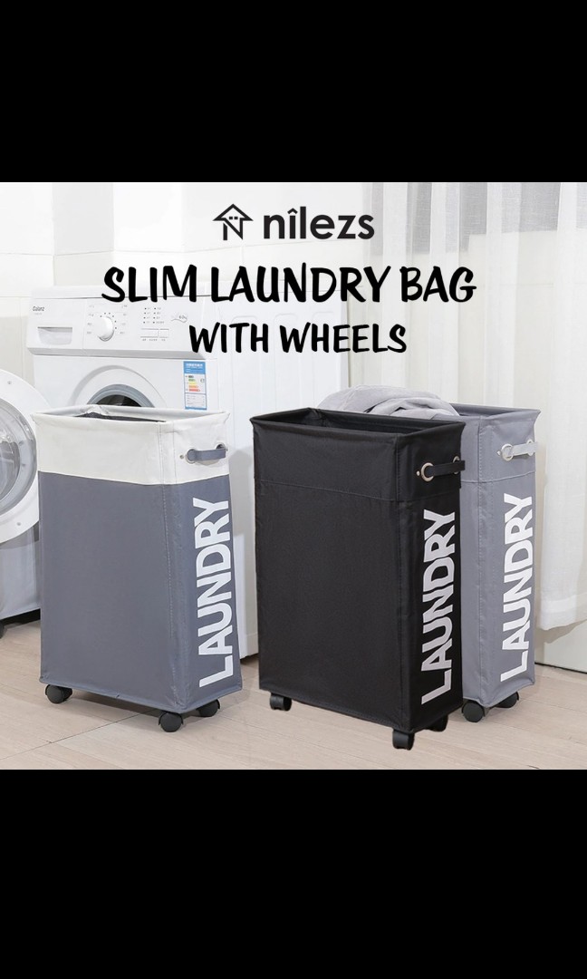 Slim Laundry Bag/Laundry Basket/Rack/Organizer with Wheels