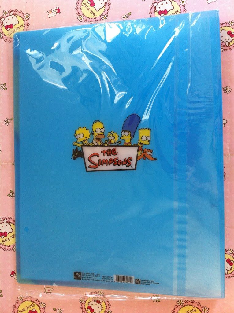The Simpsons 阿森一族 20個袋 A4 文件夾 資料夾 藍色 Stationery 20 Pockets A4 Clear File Folder