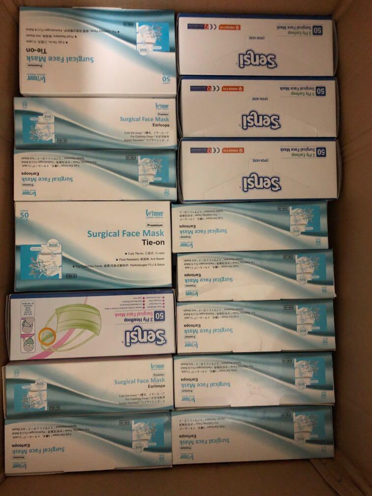 WINNER Surgical Mask 3ply Hospital Grade, Health & Nutrition, Face