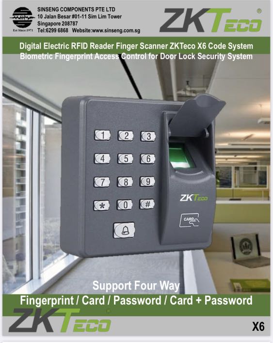 ZKTeco X6 Standalone Door Access Biometric Control Reader [Functions