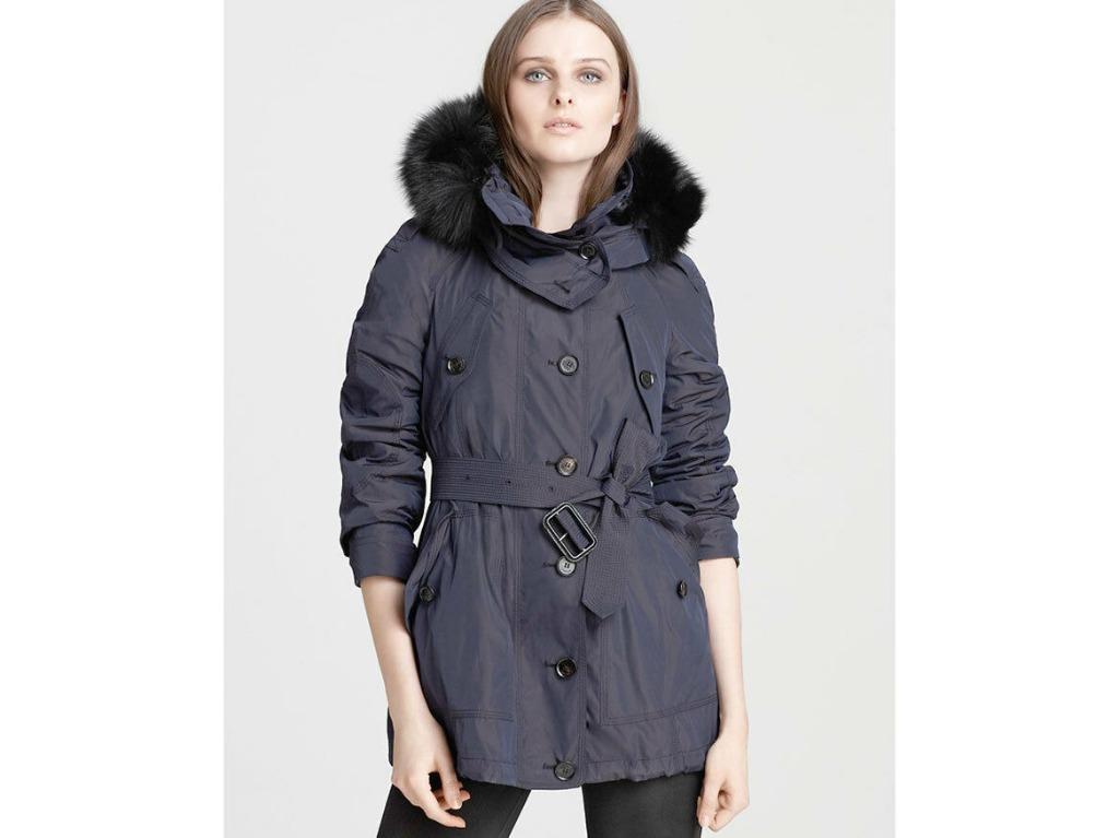 burberry coat with fur hood