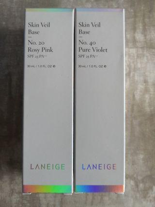 Skin veil base no. 20 rosy pink no. 40 pure violet