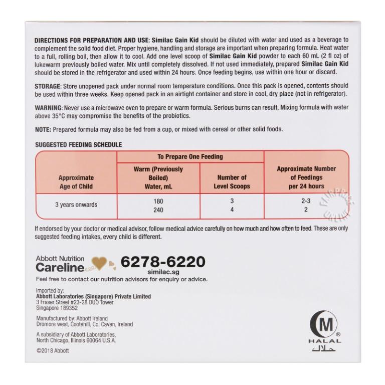 350g X 7 Abbott Similac Gain Kid Pre School Milk Formula Stage 4 3 Year Onward Babies Kids Nursing Feeding Weaning Toddler Feeding On Carousell