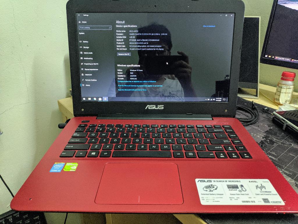 Asus A455L Laptop Red Intel i5 5200U Nvidia GT 920M 4GB DDR3L