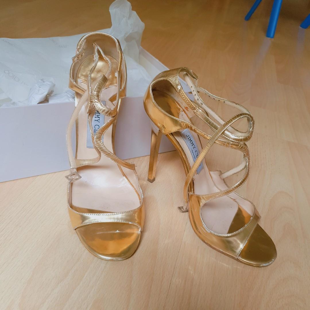 Gold strappy gladiator heels sale