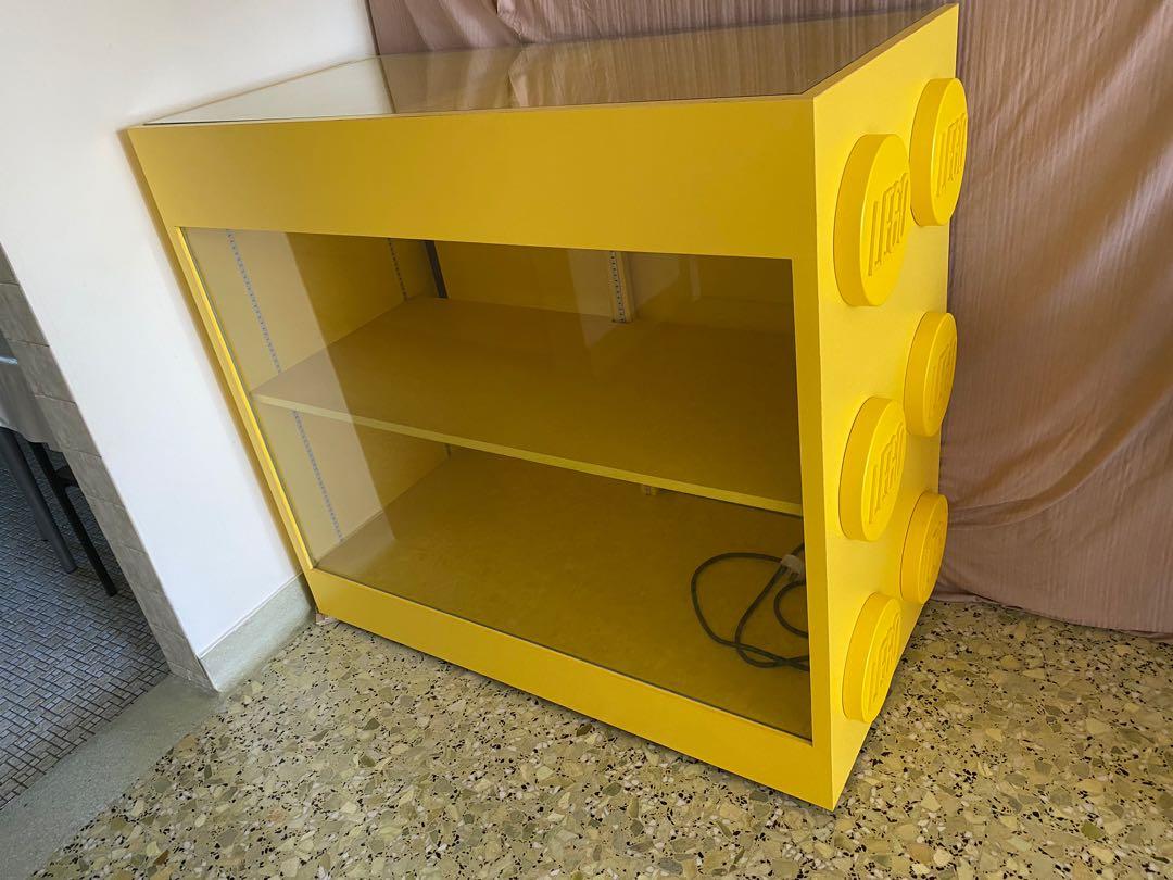 LEGO glass display LED light drawer with dividers, Furniture