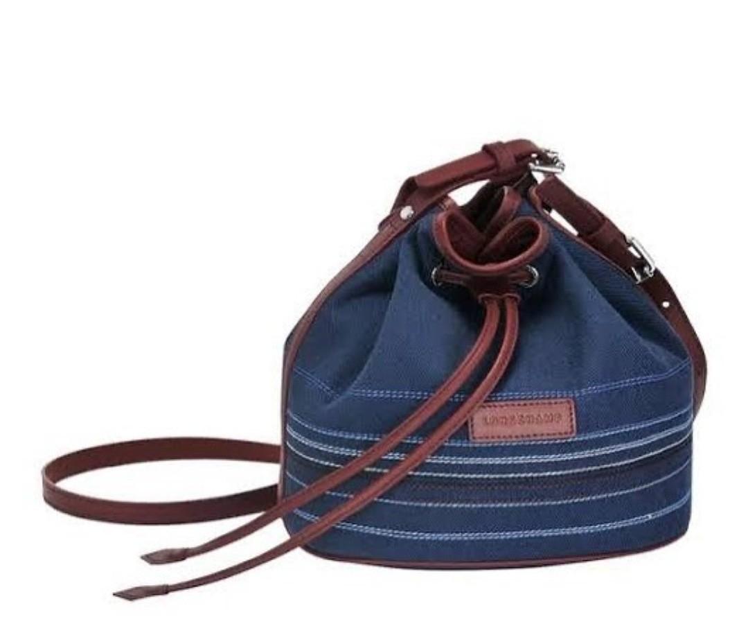Longchamp 2.0 Toile Bucket Bag 23 21 14 Marine Barang Mewah Tas Dompet di Carousell