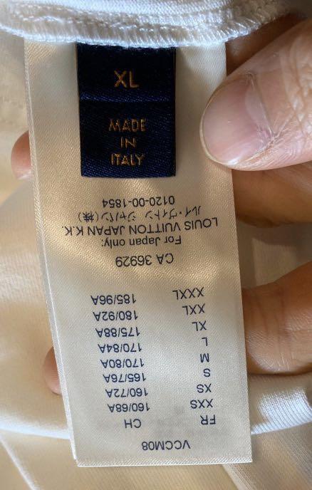 Louis Vuitton White Cotton Chain Jacquard Rib Collar T-Shirt XL