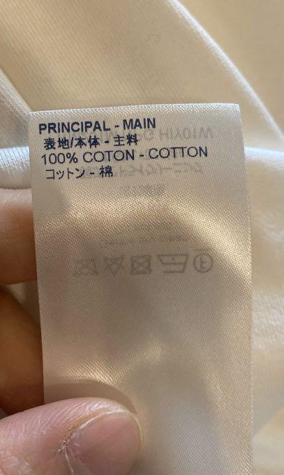 Louis Vuitton White Cotton Chain Jacquard Rib Collar T-Shirt XL لوي فيتون