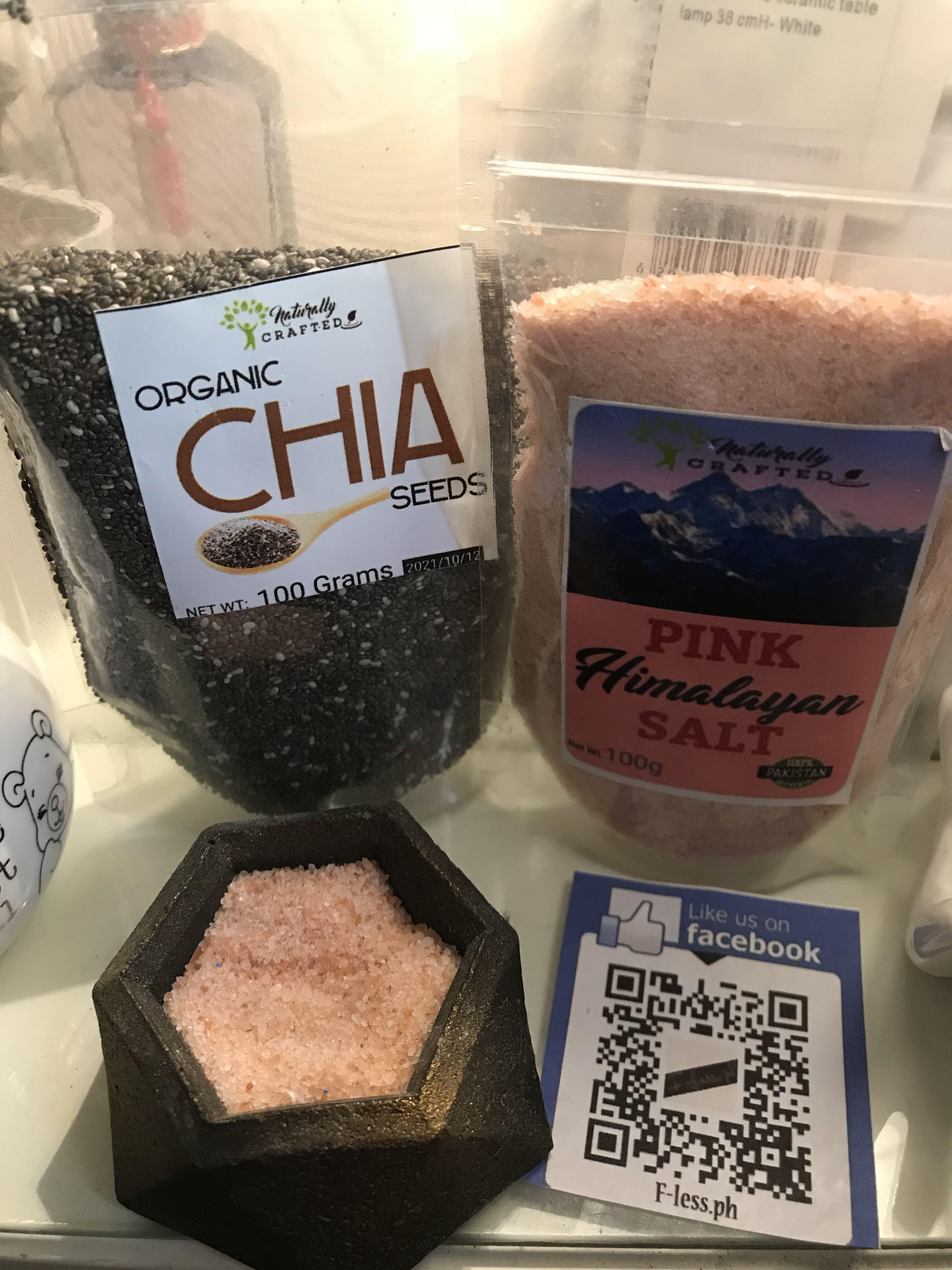 Organic Chia seeds and Pink Himalayan Salt Bundle (Category: Health Food, Drinks & Tonics) located in Paranaque City. Submitted by FLess.ph (Listing ID 281354510, Image 1). Description: Take Both! For php 348 only! .