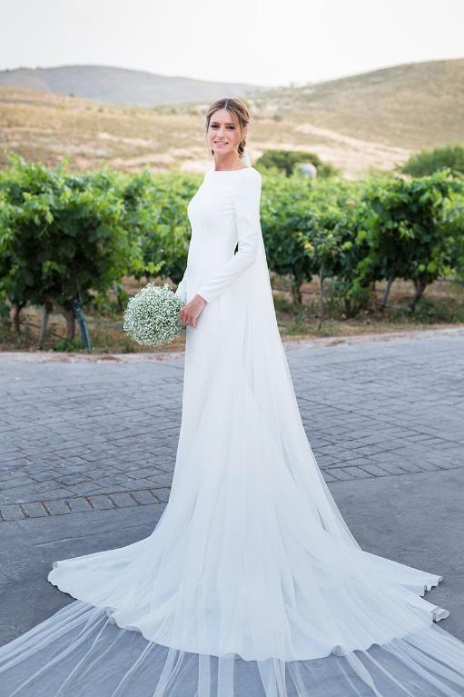 pre order white cape long sleeve fishtail wedding dress gown RB1931