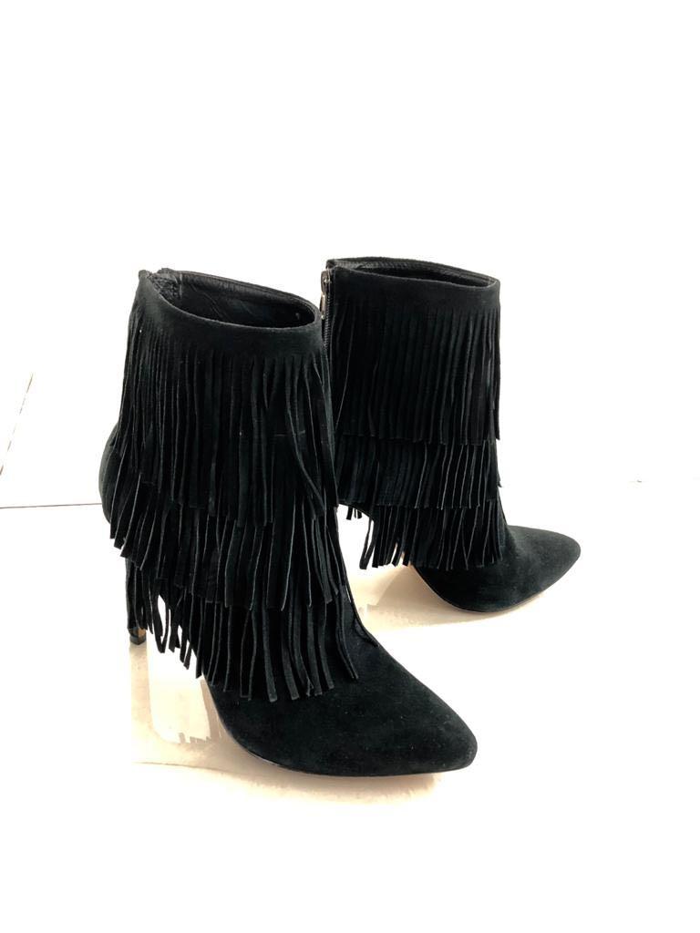Steve Madden black boots fringe Women's Fashion, Footwear, Boots on Carousell