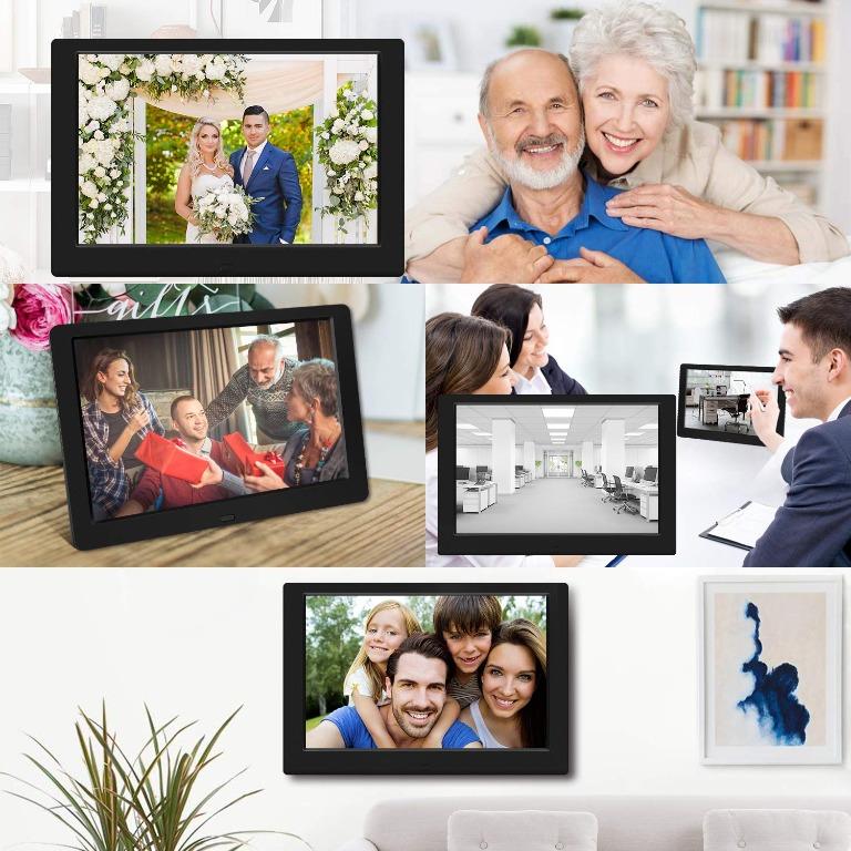 TENSWALL Digital Photo Frame, 10.1 inch Digital Picture Frame with Background Music, 1080P Video