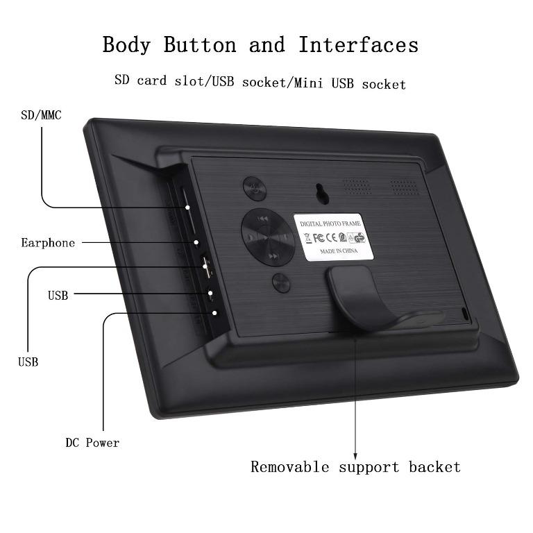 TENSWALL Digital Photo Frame, 10.1 inch Digital Picture Frame with Background Music, 1080P Video