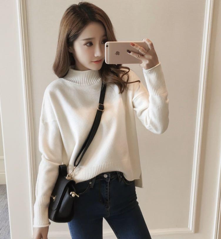 White Turtle Neck Sweater Women s Fashion Tops Other Tops on