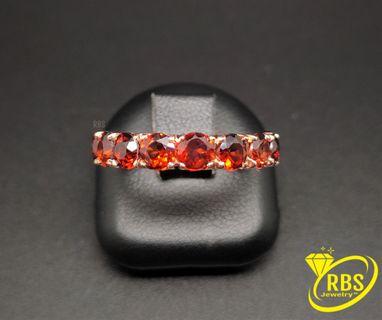 14k Natural Red Garnet Eternity Ring