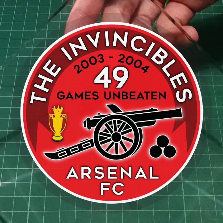Arsenal Football Club / AFC - THE INVINCIBLES . Removable Static Cling ...