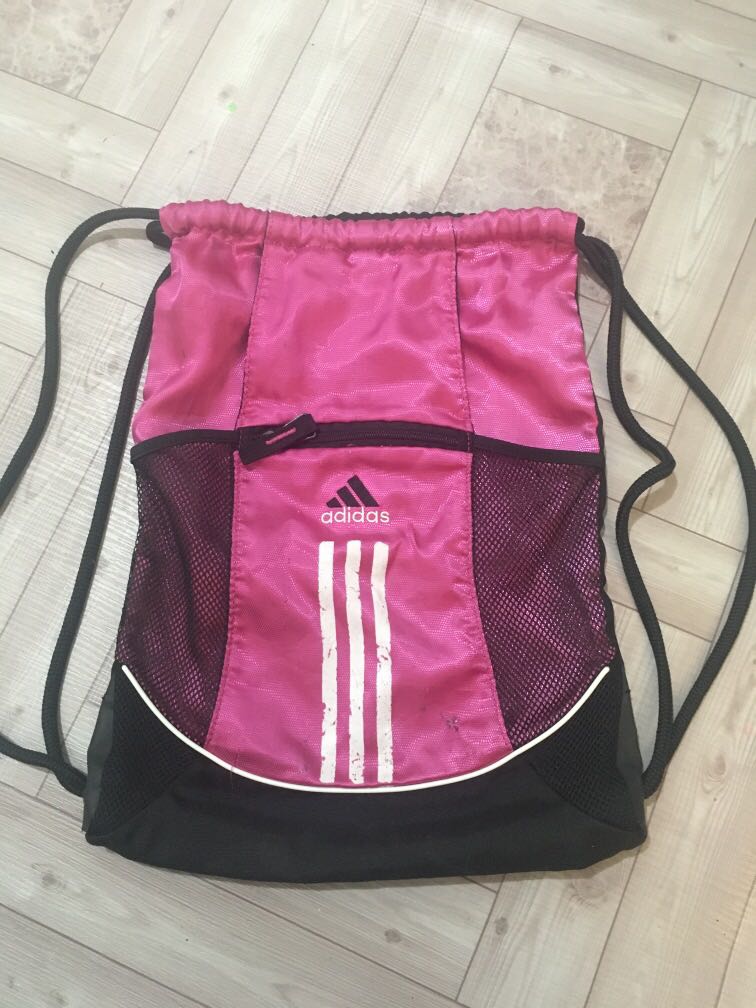 pink adidas drawstring bag